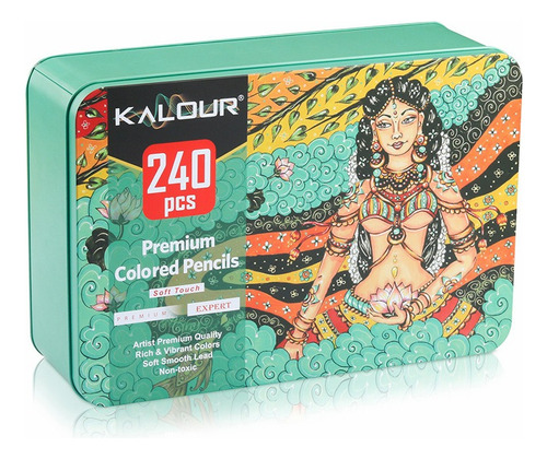 Set 240 Lápices Color Arte Profesional Dibujo Caja Metálica