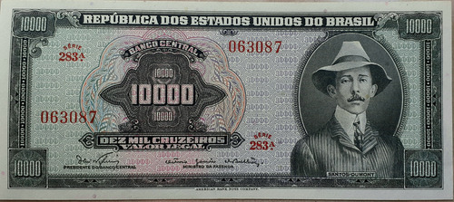 C060 Cédula 10.000 Cédula Do Santos Dumont Série 283 Sob/fe (Usado)