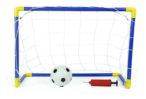 Imagen 1 de 4 de Juguete Arco De Futbol 63x92 + Pelota + Red + Inflador