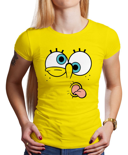 Polo Dama Bob Esponja Loco (d0058 Boleto.store)