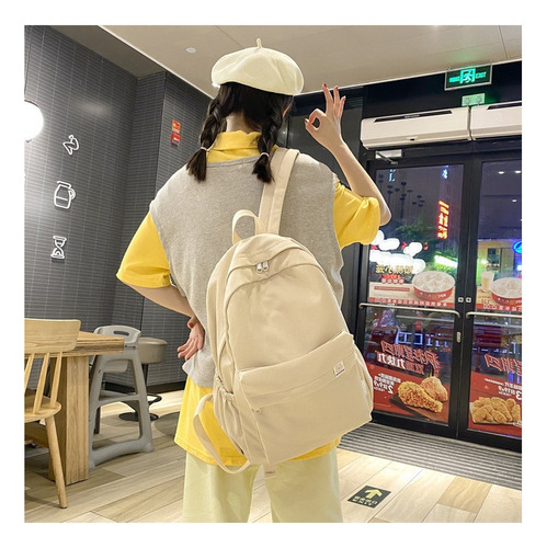 2023 Mochila Escolar De Colores Sólidos Y Sencillos For Niñas