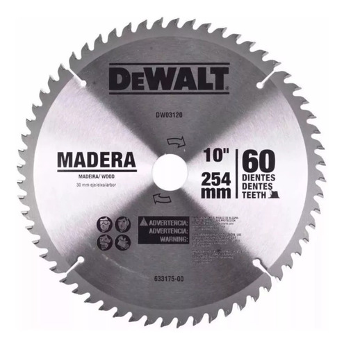 Disco De Sierra 10  254mm 60 Dientes Madera Dewalt Dwa03120