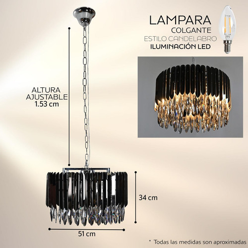 Lampara Rustica, Colgantes Cristales En Dimensión.