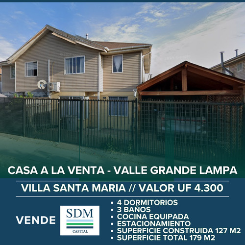 Venta Amplia Casa Villa Santa Maria, Valle Grande