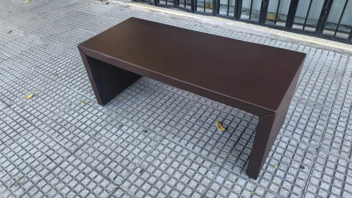 Mesita Puente Ecocuero Living Puff Sillón Marrón