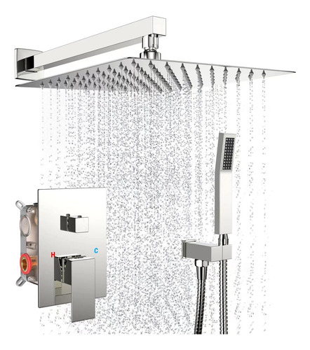 Sistema De Ducha De Lluvia De 12 Pulgadas Con Juego Combinad