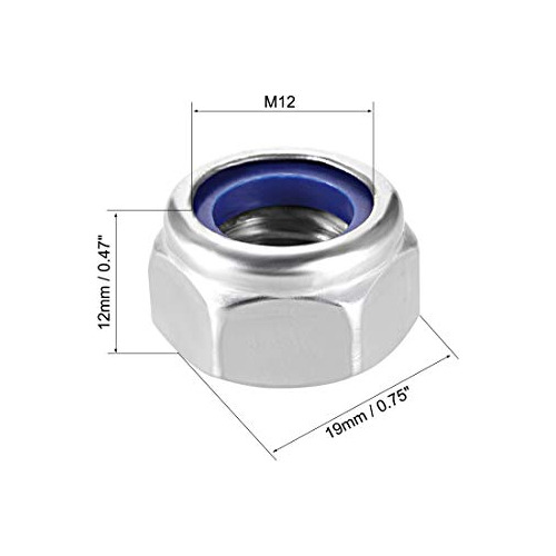Tuercas Hexagonales Uxcell, M12 X 1,75 Mm, Acero Inoxidable,