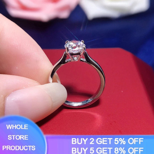 Imagen 3 de 4 de Anillo Chapado Oro Blanco 18k Con Circón Incluye Certificado