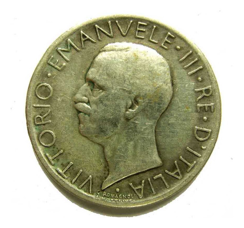 Imagen 4 de 5 de Tp Italia Época Fascista 5 Lira De Plata En Excelente Estado