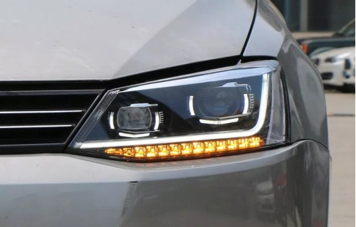 Faros Jetta A6 Mk6 Con Lupa Y Leds 11-18 Y Led Secuencial