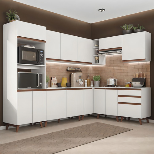 Cozinha Completa Canto Madesa Reims 462001 Armário - Branco