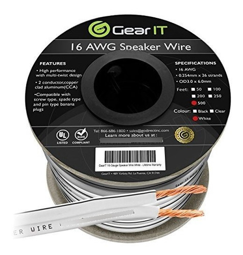 Cable De Altavoz 16awg, Cable De Altavoz Gearit Pro Serie 16
