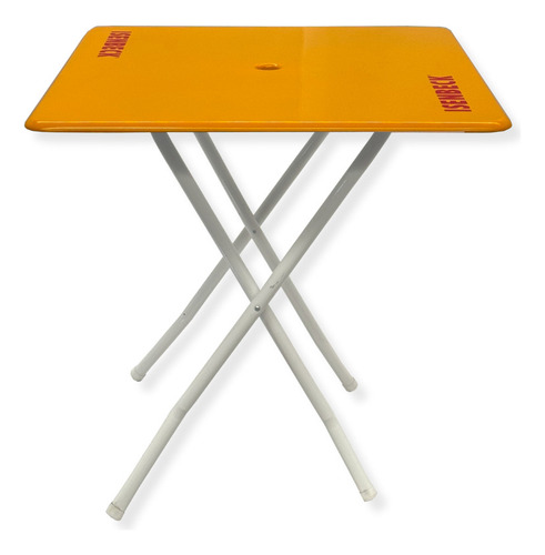 Mesa Cuadrada Fibra De Vidrio Plegable Bar 70x70cm Isenbeck Amarillo