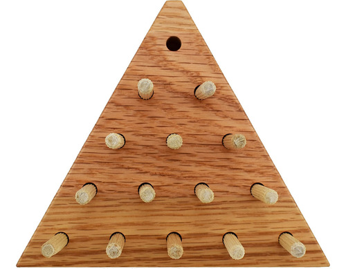 Juego Puzzle De Clavijas En Roble Macizo Tricky Triangle