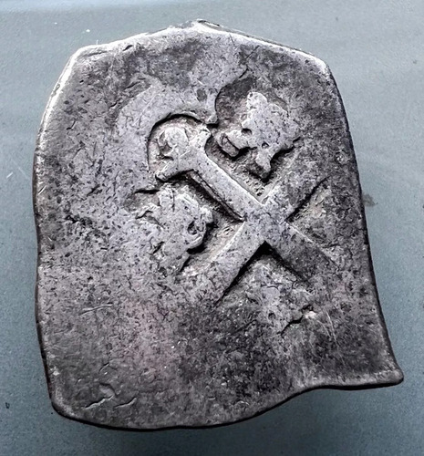 1 Un Real De Plata Macuquina Felipe V 1700 - 1746 Colonial