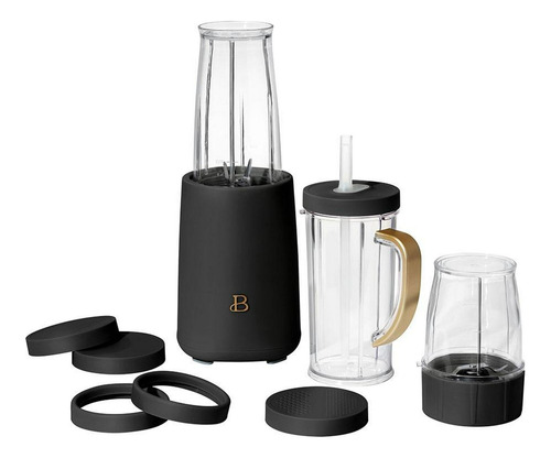 Beautiful Drew Barrymore Licuadora Personal Set De 12 Piezas Negro