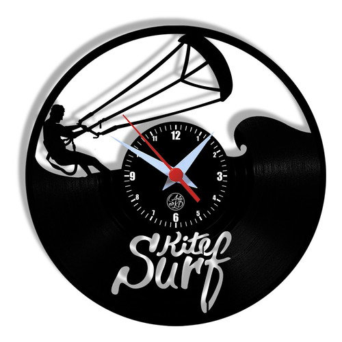 Relógio De Parede Vinil - Kite Surf Esporte Mar