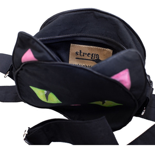 Imagen 6 de 10 de Bolso Tipo Cross Body En Forma De Gato Color Negro