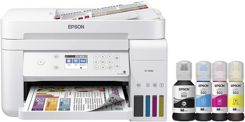 Impresora Inalámbrica Todo En 1 Epson Ecotank Et-3760 Color Blanco