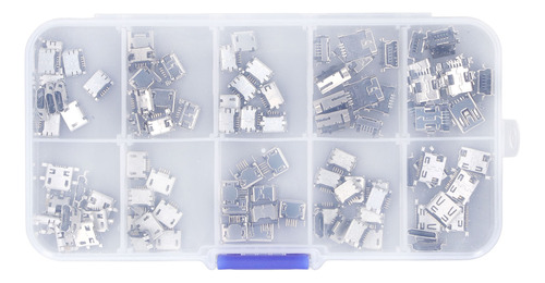 Conector Micro Mini Usb Hembra 10 Tipos Para 100 Piezas