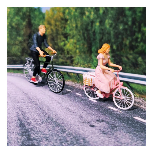 3 Uds 1:64 Figura Montar Bicicleta Niña Y Niño Modelo De