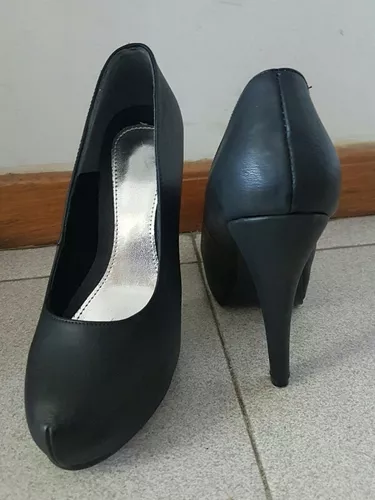 impactante imagen Simetría Zapatos Stilettos De Cuero Con Plataforma Escondida T 37