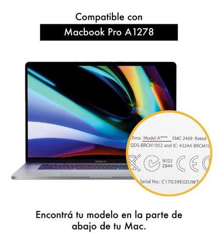 Imagen 6 de 10 de Protector Silicona Teclado Compatible Macbook Pro A1278- Esp