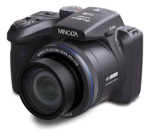 Minolta - Cámara Digital Con Zoom Óptico De 40 Megapíxeles Con Vídeo Fhd De 1080p, Color Negro