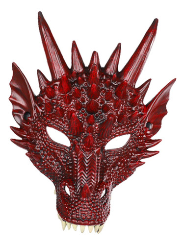 4 Máscara De Cosplay Máscara De Media Cara Dinosaurio Rojo