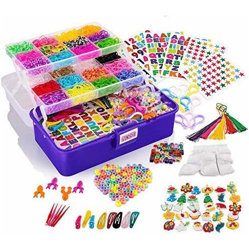 Kit De Bandas De Goma Coloridas Para Hacer Pulseras 10000pcs