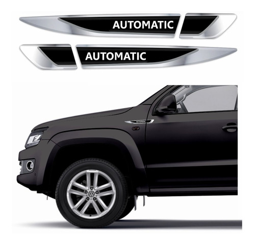 Par Adesivos Apliques Resinado Para Volkswagen Amarok 18401 Cor CROMADO