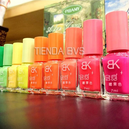 Esmalte De Uñas Neon Fluorecente Brillan En La Oscuridad X10