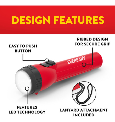 Linterna Led Eveready, Paquete De 3 Con Pilas Aa Incluidas