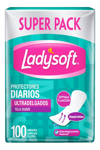 Protector Diario Ladysoft Tela Suave 100 Un Sin Alas