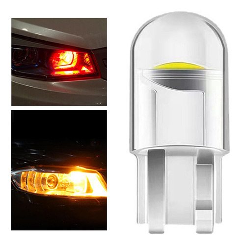 10 Uds T10 Luces De Coche Cob Luces De Marcador Amarillo
