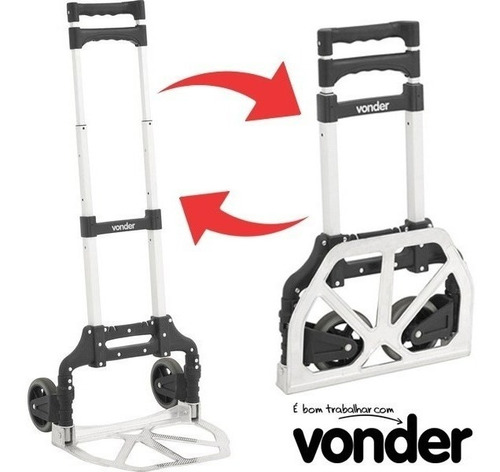 Imagem 4 de 7 de Carrinho De Descarga Dobravel De Alumínio 60 Kg Vonder