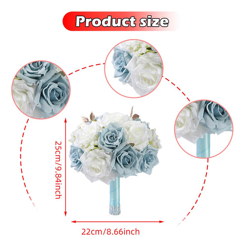 Bouqueto Bouques Boda Flor Flor Artificial Ancho De 22 Cm