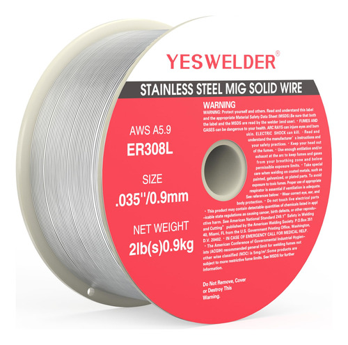 Yeswelder Alambre Solido Mig De Acero Inoxidable Er308l .035