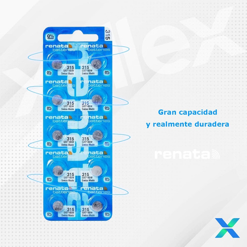 Imagen 4 de 8 de Pilas 315 Sr716sw Renata Original Blíster X 10 Unidades