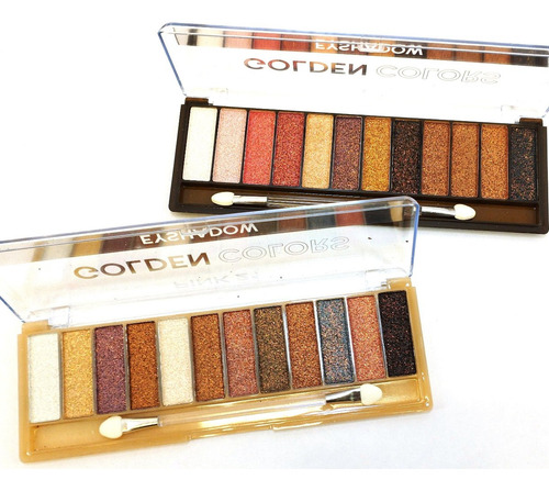 Set X 24 Paletas Sombras Glitter Ojos Golden Colors Pink 21