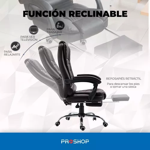 Silla Gamer Pc Escritorio Ergonomica Sillon Oficina Gaming Color Negro  Material del tapizado Cuero sintético