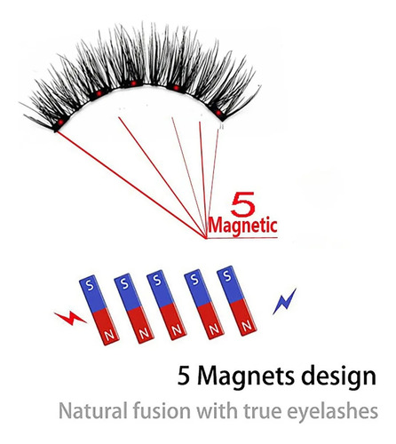 1 Par De Cílios Postiços Magnéticos Naturais 3d