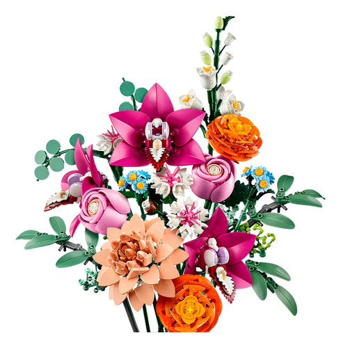 Kit Lego Botanical Ramo De Flores Fantasía En Rosa 10342 749 Flores