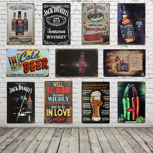 Imagen 5 de 10 de Decoración Placa De Metal Retro Vintage Bar, Negocios 30x20