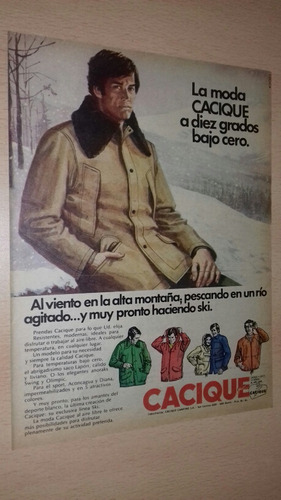 P376 Clipping Publicidad Camperas Cacique Año 1978