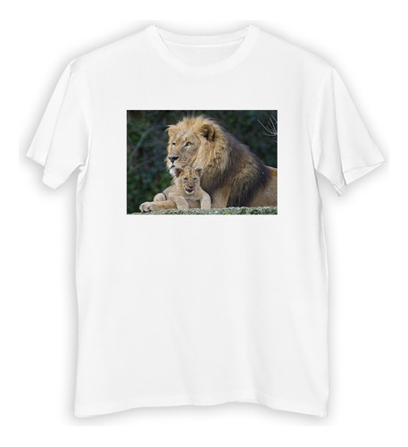 Remera Niño Leon Padre Hijo Cria Rey Selva