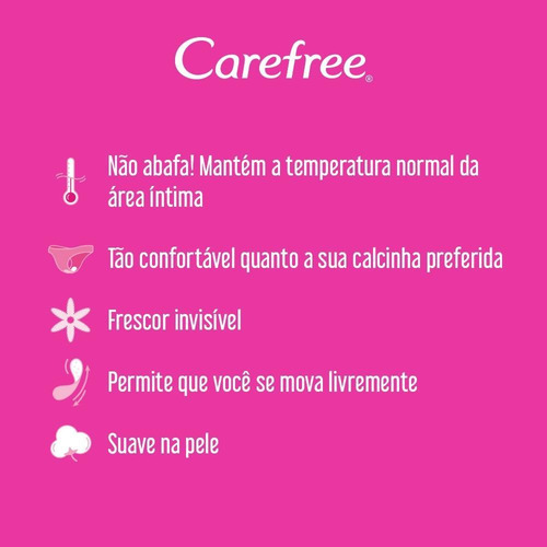 Imagem 5 de 6 de Protetor Diário Carefree Todo Dia Sem Perfume C/ 40 Unidades