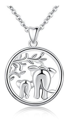 Aeonslove 925 Sterling Silver Lucky Elephant Family Love For