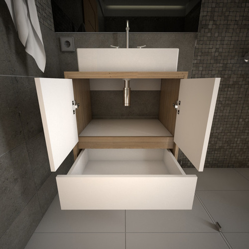 Imagen 4 de 10 de Vanitory Flotante Colgante Mueble Baño Para Bacha De Apoyar