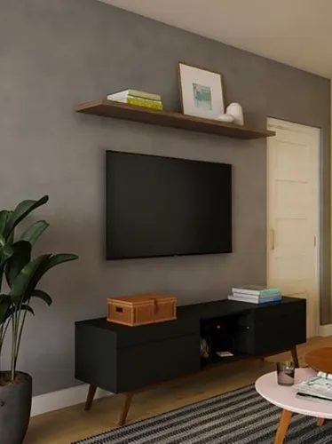 Rack Mueble De Tv En Madera Lacado Mate Ref Rack41